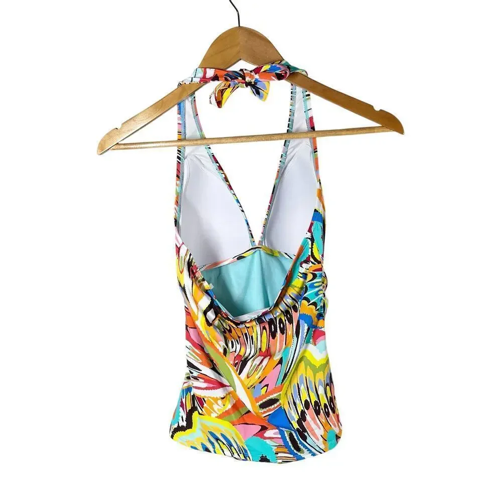 Bleu by Rod Beattie Break The Mold Halter Tankini Top Swimwear